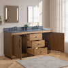 Double Sink Bathroom Vanity in Tan with Black Limestone Top CVG DB