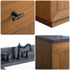 Double Sink Bathroom Vanity in Tan with Black Limestone Top CVG DB