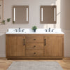 Double Sink Bathroom Vanity in Tan with Black Limestone Top CVG DB