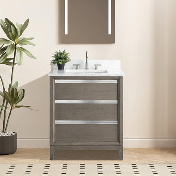 Single Sink Bathroom Vanity with Engineered Marble Top CVH