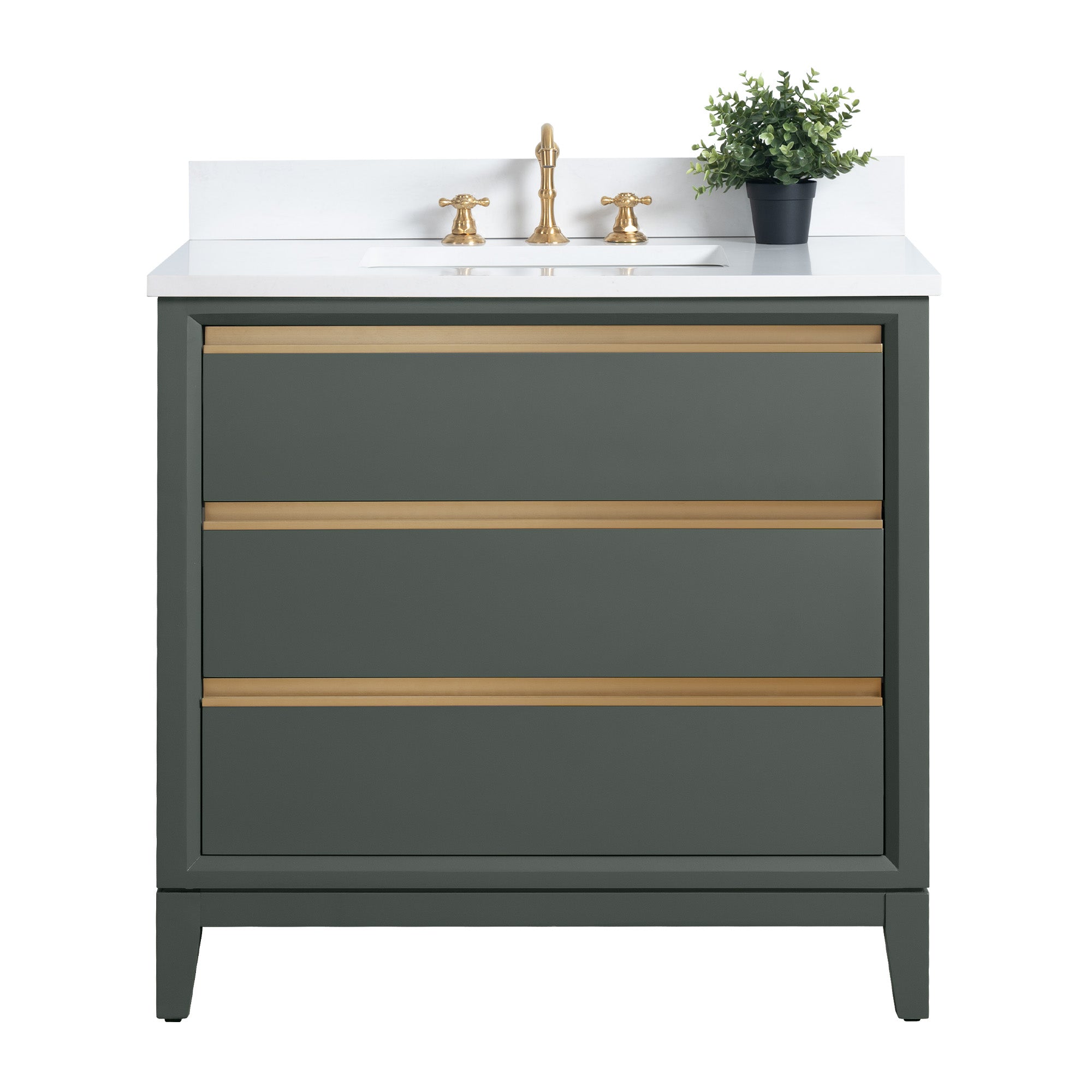 36x22x34″ Single Sink Bathroom Vanity Set with Cabinet & Marble Top