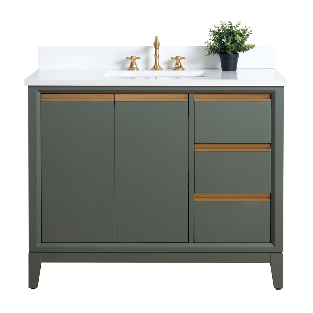 42x22x34″ Single Sink Bathroom Vanity Set with Cabinet & Marble Top