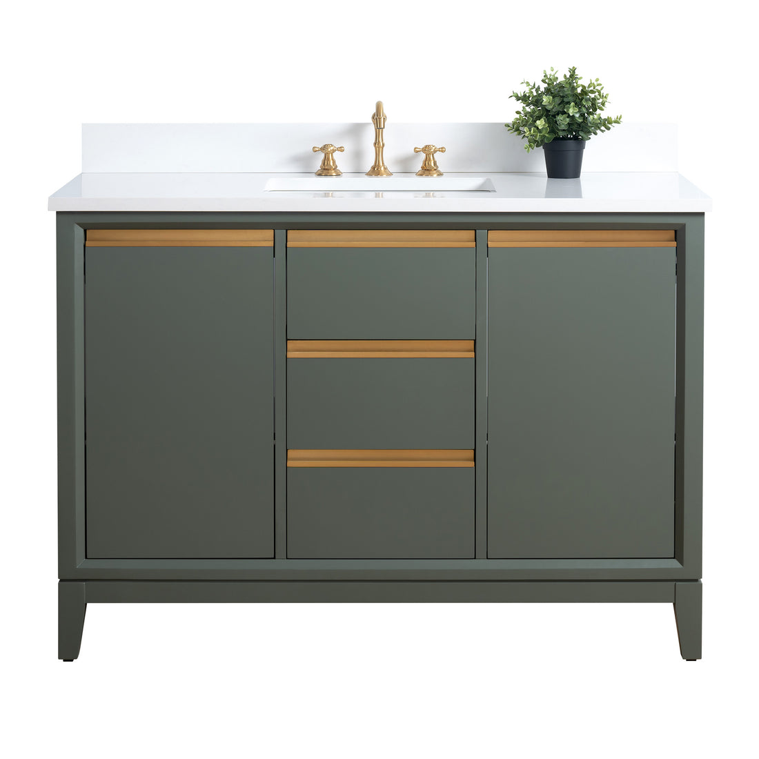 48x22x34″ Single Sink Bathroom Vanity Set with Cabinet & Marble Top
