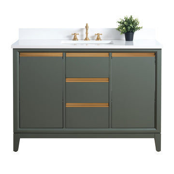 48x22x34″ Single Sink Bathroom Vanity Set with Cabinet & Marble Top