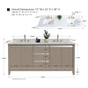 Double Sink Bathroom Vanity with Engineered Marble Top CVH DB