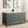 Double Sink Bathroom Vanity with Engineered Marble Top CVH DB