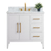 Bathroom Vanity Cabinet with Engineered Marble Top CVI W