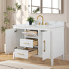 Bathroom Vanity Cabinet with Engineered Marble Top CVI W