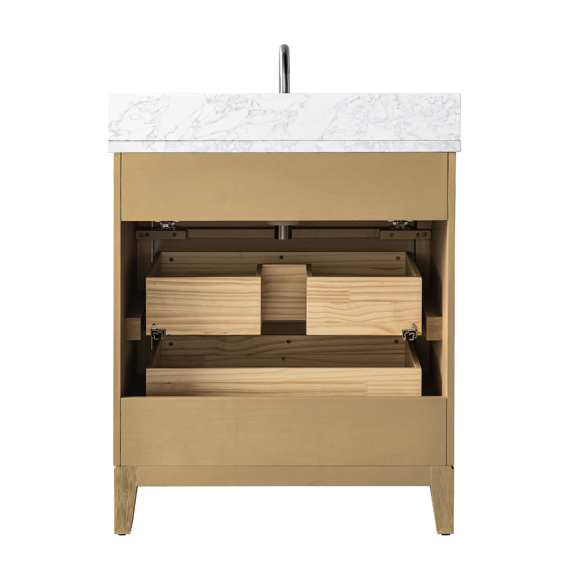 back shot of 30x22 Inches Single Sink Freestanding Bathroom Vanity Cabinet with Marble Top