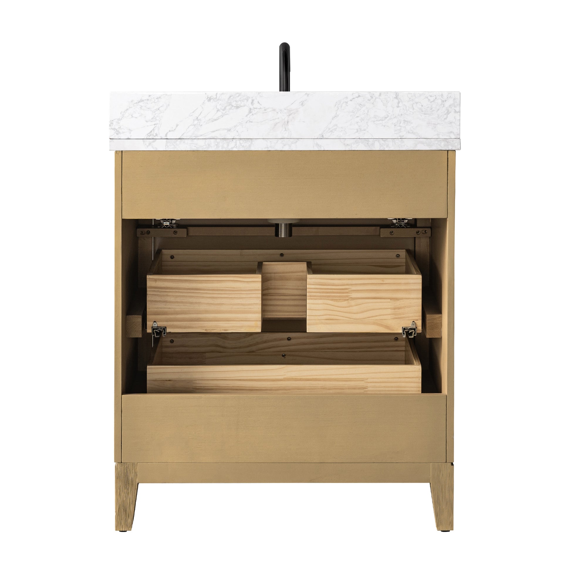 back shot of 30x22 Inches Single Sink Freestanding Bathroom Vanity Cabinet with Marble Top