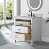 22 in. D x 34 in. H Solid Wood Freestanding Single Sink Bathroom Vanity Cabinet with Engineered Marble Top and Ceramic sink CVK(Assembled)