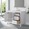 22 in. D x 34 in. H Solid Wood Freestanding Single Sink Bathroom Vanity Cabinet with Engineered Marble Top and Ceramic sink CVK(Assembled)