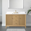 22 in. D x 34 in. H Solid Wood Freestanding Single Sink Bathroom Vanity Cabinet with Engineered Marble Top and Ceramic sink CVK(Assembled)