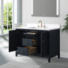 22 in. D x 34 in. H Solid Wood Freestanding Single Sink Bathroom Vanity Cabinet with Engineered Marble Top and Ceramic sink CVK(Assembled)