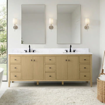 84"x22"x34"vanity with engineering stone top