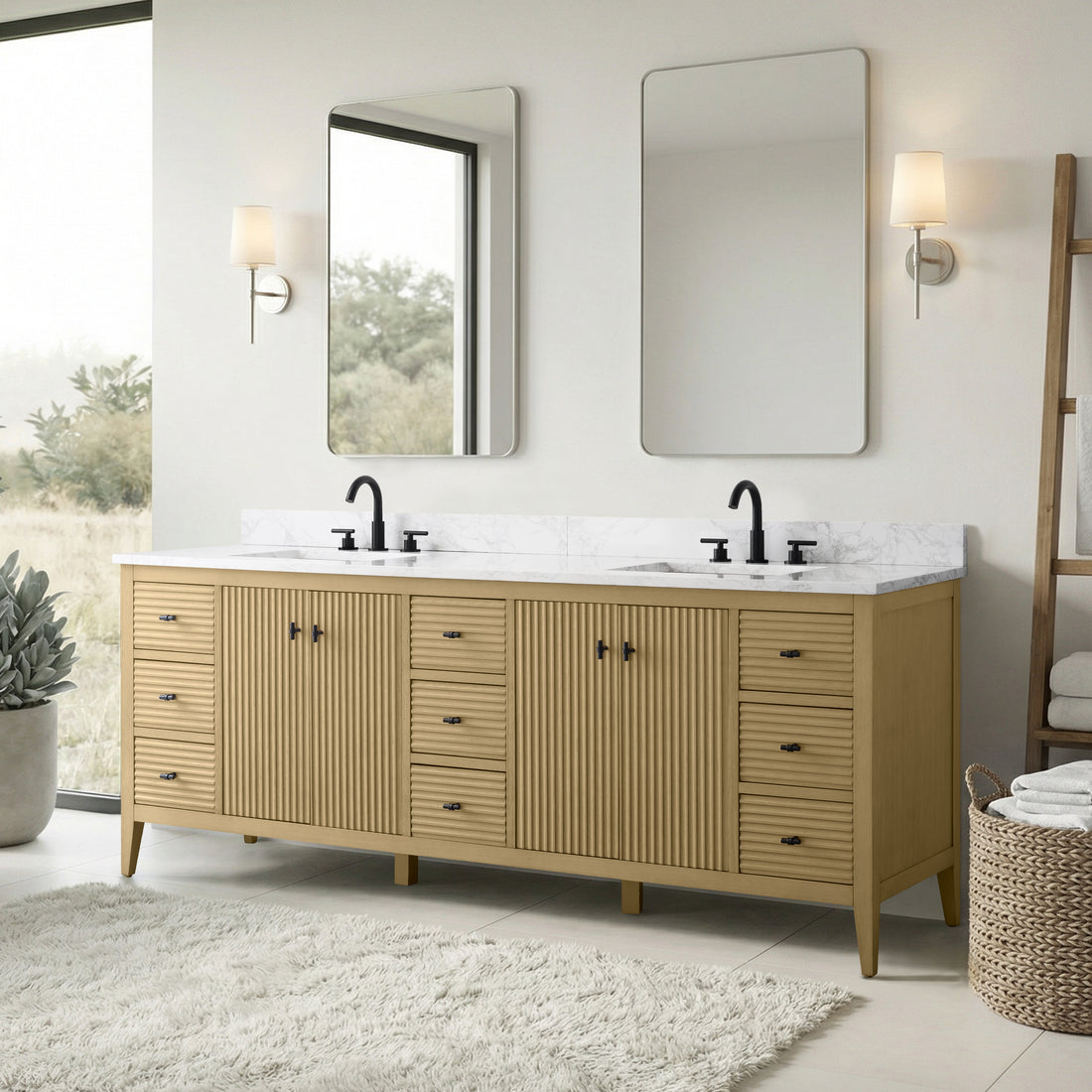 84"x22"x34"vanity with engineering stone top