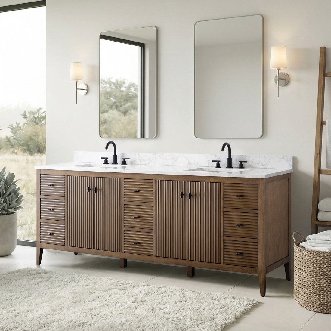 84"x22"x34"vanity with engineering stone top