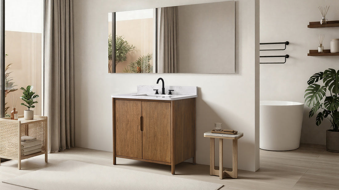 36"x22"x34" vanity with engineering stone top