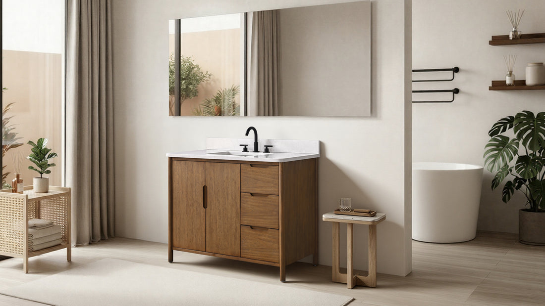 42"x22"x34" vanity with engineering stone top
