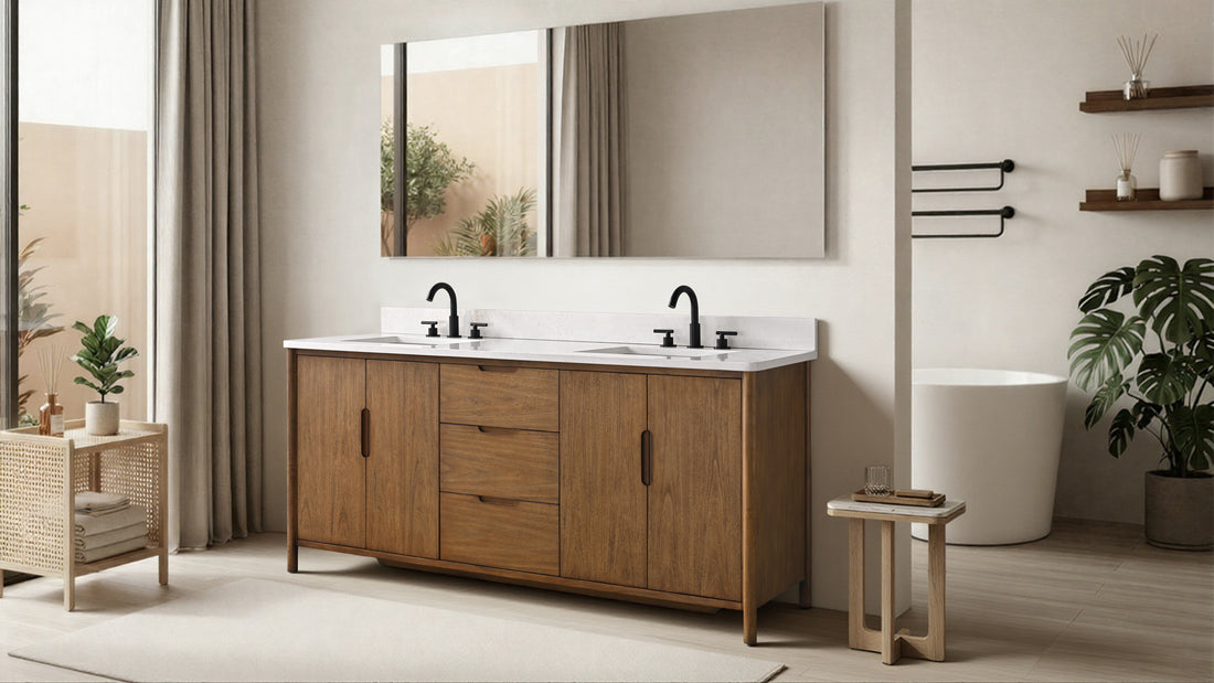 72"x22"x34" vanity with engineering stone top