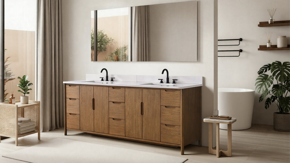 84"x22"x34" vanity with engineering stone top