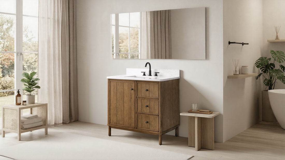 36"x22"x34" vanity with engineering stone top