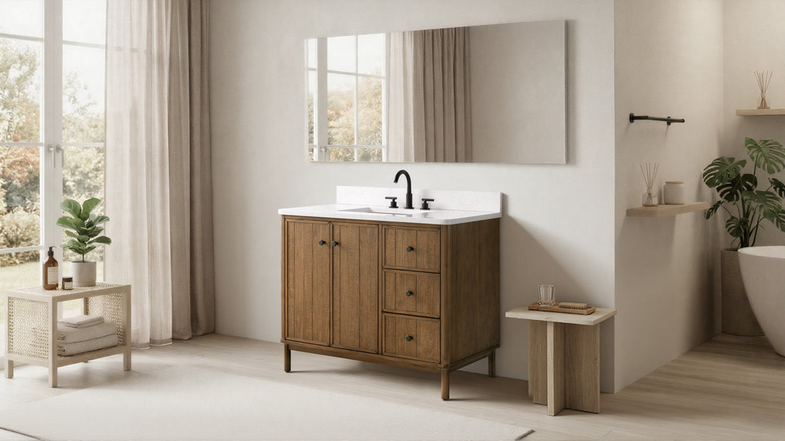 42"x22"x34" vanity with engineering stone top