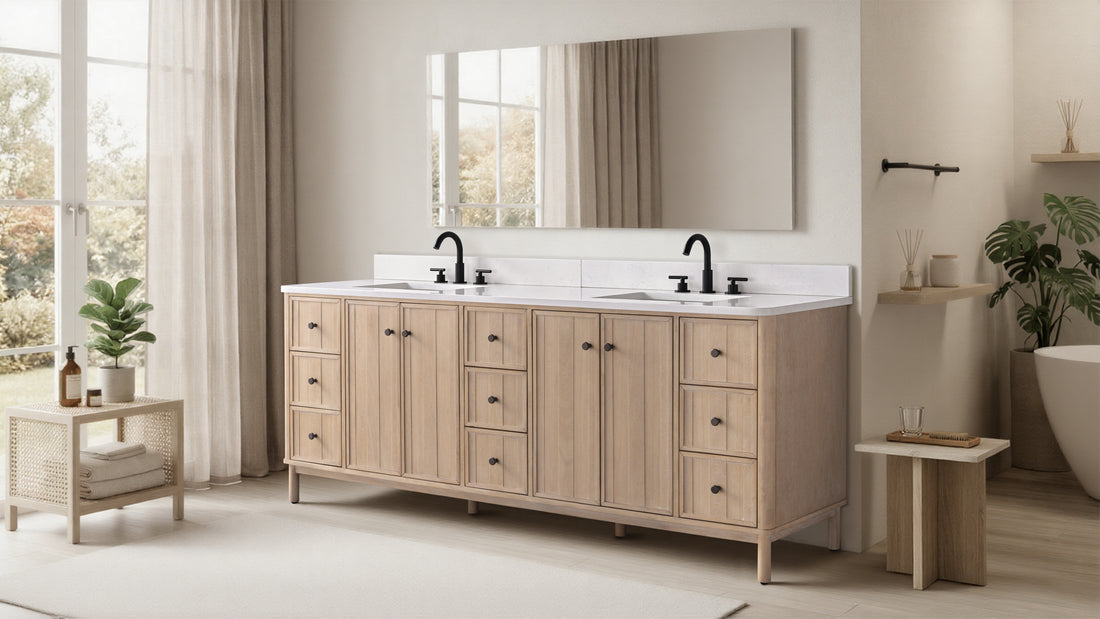 84"x22"x34" vanity with engineering stone top