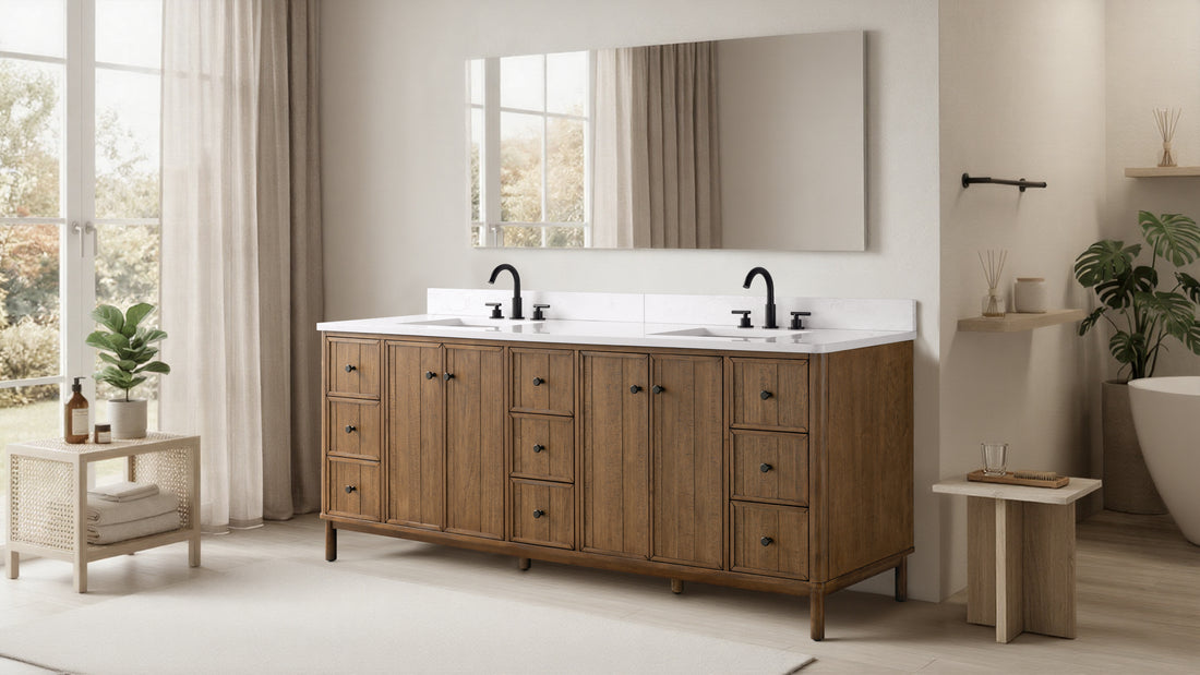 84"x22"x34" vanity with engineering stone top