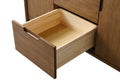 VanityArt walnut vanity close-up of open solid wood dovetail drawer construction detail