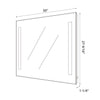 Frameless Rectangular LED Light Bathroom Vanity Mirror in Clear VA1