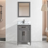 Bath Vanity with Vanity Top in White with White Basin and Mirror VA20