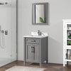 Bath Vanity with Vanity Top in White with White Basin and Mirror VA20