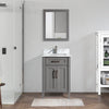 Bath Vanity with Vanity Top in White with White Basin and Mirror VA20