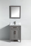 Bath Vanity with Vanity Top in White with White Basin and Mirror VA20