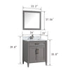 Bath Vanity with Vanity Top in White with White Basin and Mirror VA20