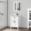 Bath Vanity with Vanity Top in White with White Basin and Mirror VA20