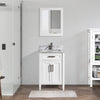 Bath Vanity with Vanity Top in White with White Basin and Mirror VA20