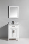 Bath Vanity with Vanity Top in White with White Basin and Mirror VA20