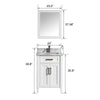 Bath Vanity with Vanity Top in White with White Basin and Mirror VA20