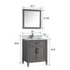 Bath Vanity with Vanity Top in White with White Basin and Mirror VA20