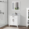 Bath Vanity with Vanity Top in White with White Basin and Mirror VA20