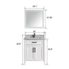 Bath Vanity with Vanity Top in White with White Basin and Mirror VA20