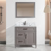 Bath Vanity with Vanity Top in White with White Basin and Mirror VA20