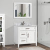 Bath Vanity with Vanity Top in White with White Basin and Mirror VA20