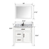 Bath Vanity with Vanity Top in White with White Basin and Mirror VA20