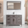 Bath Vanity with Vanity Top in White with White Basin and Mirror VA20