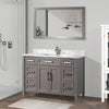 Bath Vanity with Vanity Top in White with White Basin and Mirror VA20