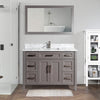 Bath Vanity with Vanity Top in White with White Basin and Mirror VA20