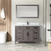 Bath Vanity with Vanity Top in White with White Basin and Mirror VA20